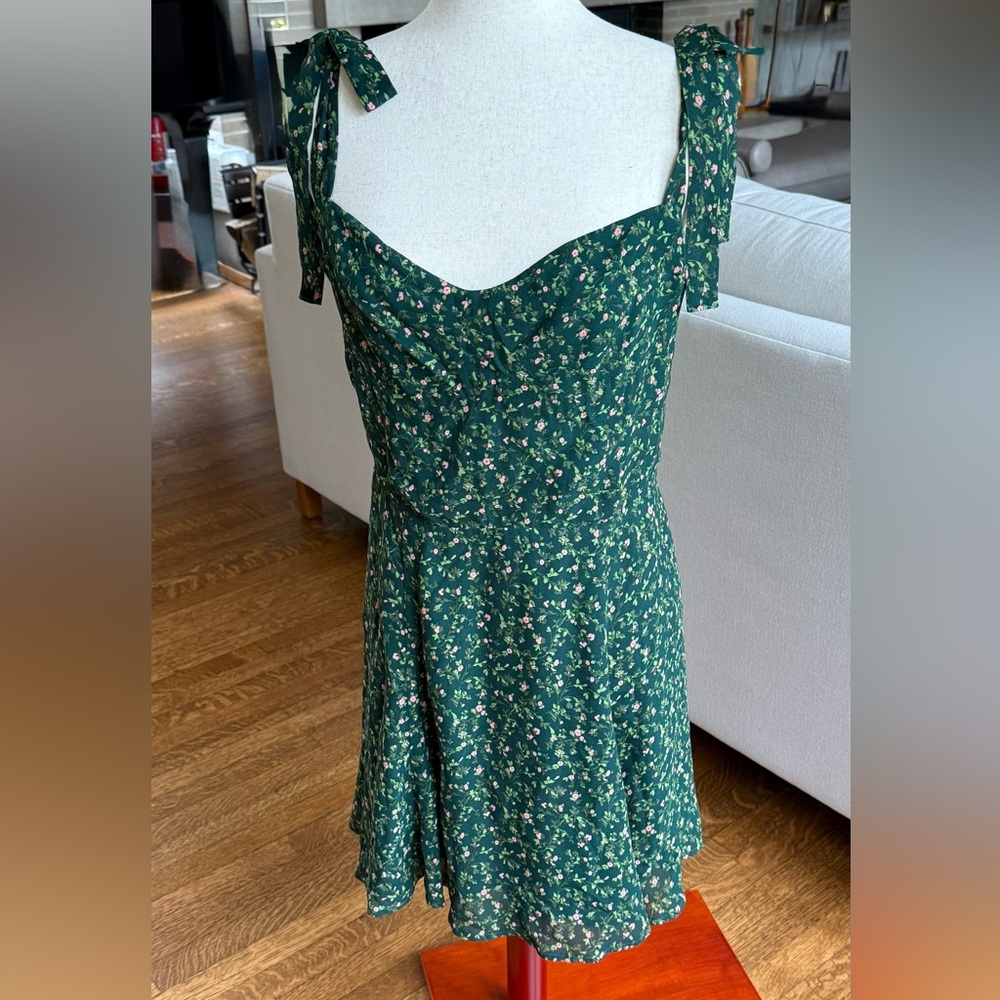 Reformation Green Floral Midi Dress